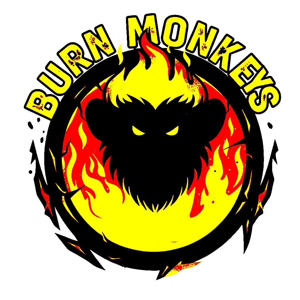 Burn Monkeys Fire Flow Logo - animated flames representing fire arts and flow community